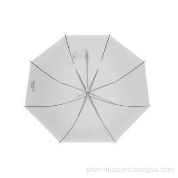 23 Inch POE Straight Clear PVC Umbrella , Metal Auto Open U